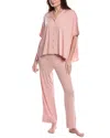 Flora Nikrooz Solid Knit Caftan Pj Set Pink In Pink
