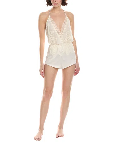 Flora Nikrooz Charmeuse Romper In Neutral