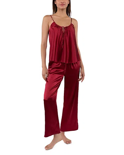 Flora Nikrooz Elsey Jacquard Camisole & Pants Pajama Set In Red