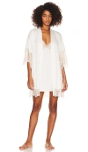 Flora Nikrooz Charmeuse Wrap With Lace Robe In Ivory