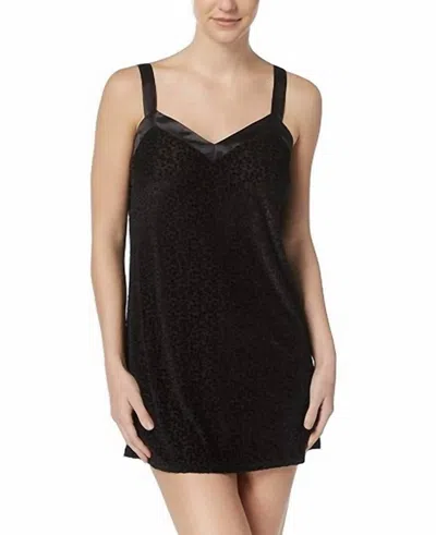 Flora Nikrooz Intimate Burnout Sheer Velvet Chemise In Black