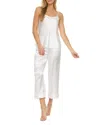 Flora Nikrooz Jamie Pin Dot Satin Capri Pajamas With Faux Pearl Trim In Ivory