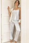 Flora Nikrooz Jamie Satin 3-piece Pajama Set In Blue