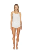 Flora Nikrooz Karina Solid Chiffon Cami Short Set In White