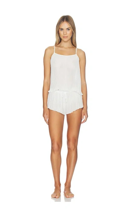 Flora Nikrooz Karina Solid Chiffon Cami Short Set In White