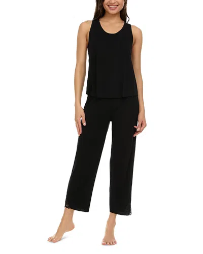 Flora Nikrooz Linda Tank Capri Pajama Set In Black