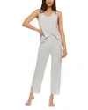Flora Nikrooz Linda Lace Trim Tank Crop Pajamas In Gray