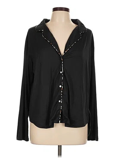 Pre-owned Flora Nikrooz Long Sleeve Blouse In Black