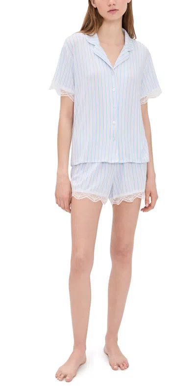 Flora Nikrooz Luna Notch Pajama Set In Blue