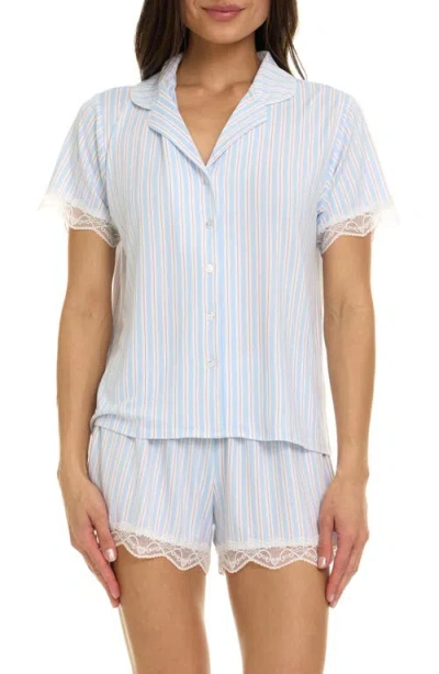 Flora Nikrooz Luna Notch Short Pajama Set In Blue