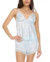 Flora Nikrooz Madelyn Lace Trim Satin Charmeuse Short Pajamas