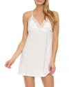 Flora Nikrooz Maribel Lace Trim Jersey Chemise In Ivory