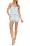 Flora Nikrooz Maribel Lace Trim Jersey Short Pajamas In Light Blue