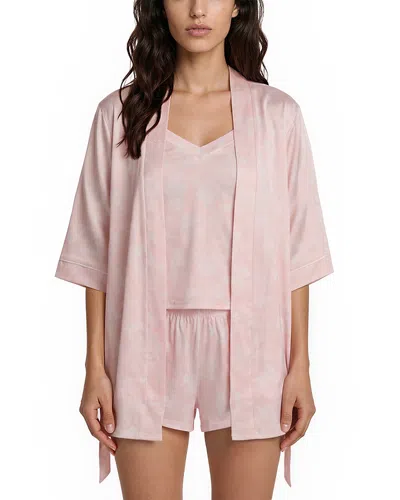Flora Nikrooz Martha Knit 3-piece Travel Pajama Set In Pink