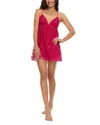 Flora Nikrooz Meg Floral Embroidered Chemise In Magenta