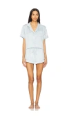 Flora Nikrooz Selena Satin Charmeuse Short Pajamas In Ice Flow