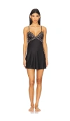 Flora Nikrooz Rosa Charmeuse Chemise In Black