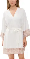Flora Nikrooz Rosa Charmeuse Kimono Ivory In Ivory