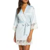 Flora Nikrooz Rosa Charmeuse Kimono In Ice Flow