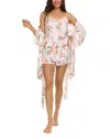 Flora Nikrooz Sabrina 3-piece Travel Pajama Set In Pink