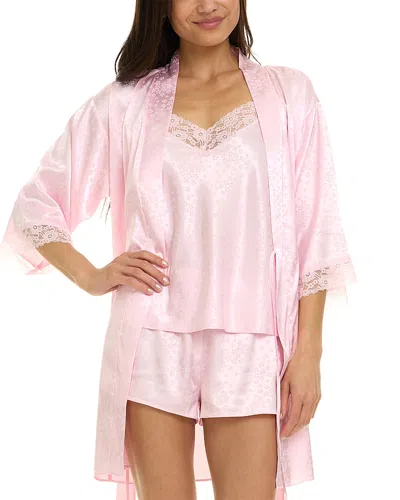 Flora Nikrooz Sabrina Cami, Shorts & Robe Travel Set In Pink