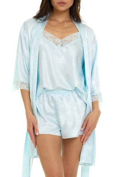 Flora Nikrooz Sabrina Travel Pajamas & Robe Set In Blue