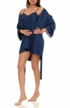 Flora Nikrooz Sabrina Travel Pajamas & Robe Set In Navy