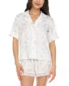 Flora Nikrooz Selena Printed Satin Pajama Set In Seashell