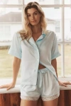 Flora Nikrooz Selena Satin Charmeuse Short Pajamas In Blue