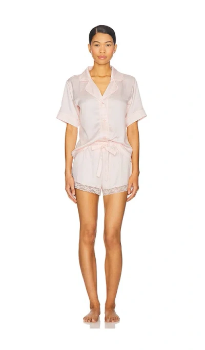 Flora Nikrooz Selena Satin Short Pajama Set In Pink