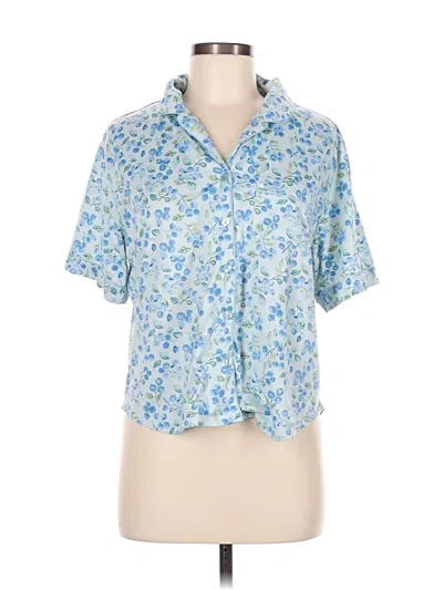 Pre-owned Flora Nikrooz Short Sleeve Blouse In Blue