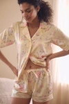 Flora Nikrooz Short-sleeve Selena Satin Pajama Set In Yellow