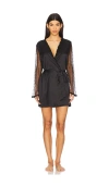 Flora Nikrooz Showstopper Long-sleeve Lace-back Coverup In Black