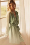 Flora Nikrooz Showstopper Long-sleeve Lace-back Cover-up In Green