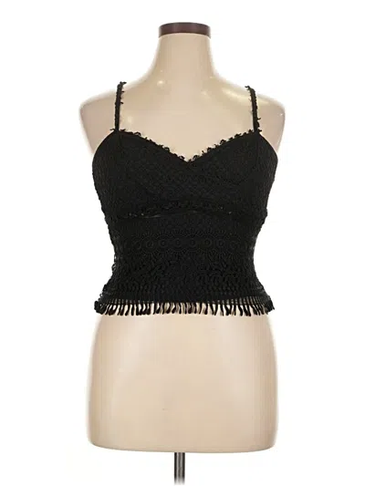 Pre-owned Flora Nikrooz Sleeveless Top Black Halter Neckline Tops