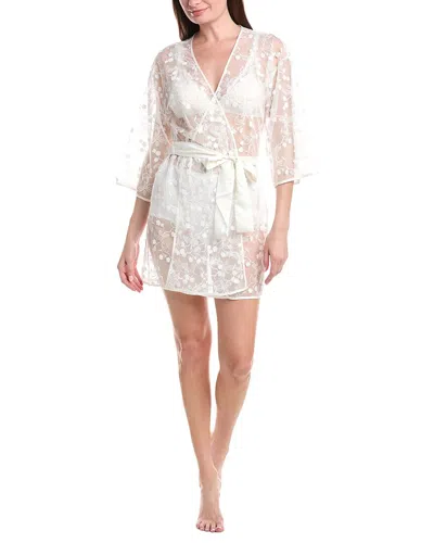 Flora Nikrooz Solid 3d Embroidered Wrap In White