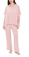 Flora Nikrooz Solid Knit Caftan Pj Set Pink