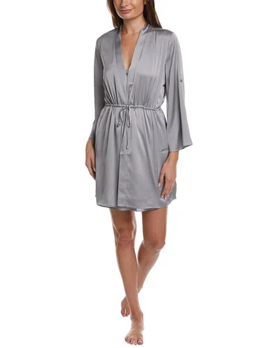 Flora Nikrooz Ember Solid Luxe Woven Wrap Robe In Blue