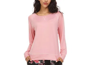 Flora Nikrooz Solid Pajama Top In Dark Pink