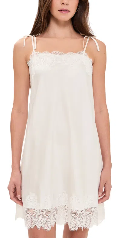 Flora Nikrooz Solid Stretch Charm Chemise Ivory In White