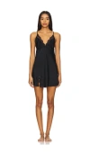 Flora Nikrooz Solid Sueded Charm Slip In Black