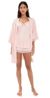 Flora Nikrooz Gabby Lace Trim Satin Charmeuse Short Pajamas In Pink