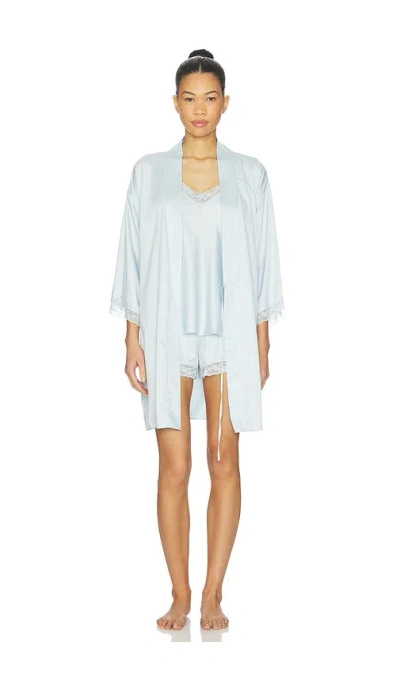 Flora Nikrooz Sonia Wrap & Cami Set With Lace In Blue