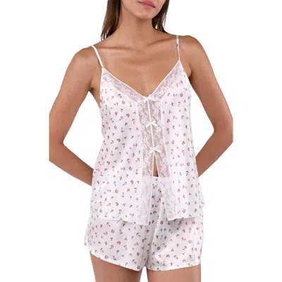 Flora Nikrooz Tiana Dot Jacquard Cami & Shorts Pajamas In Neutral