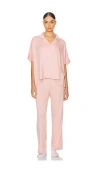 Flora Nikrooz Solid Knit Caftan Pj Set Pink In Pink