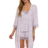 Flora Nikrooz Willa Short Pajamas & Robe Travel Set In Purple