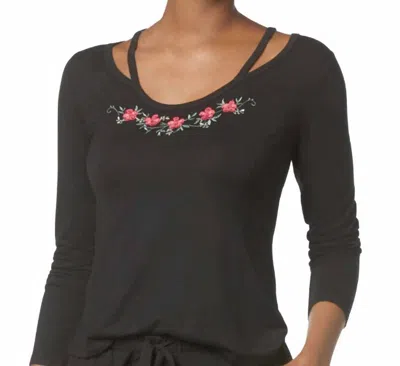 Flora Nikrooz Women's Eleanor Cut-out-neckline Knit Top In Black