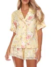 Flora Nikrooz Women's Selena 2-piece Floral Shirt & Shorts Set In Citrus