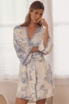 Flora Nikrooz X Bhldn Printed Showstopper Robe In Blue