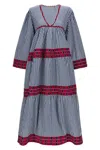 Flora Sardalos Striped Cotton Long Sleeve Maxi Dress In Multi